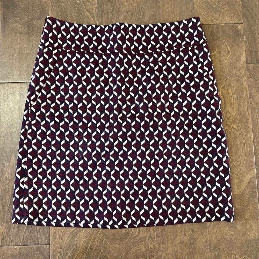 Ann Taylor Women's Geometric Print Pencil Skirt Size 8 Multicolor